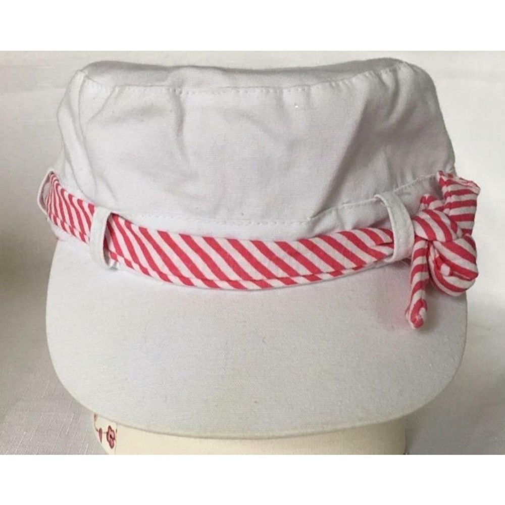Conductor Sun Hat Cap Toddler Girls Kids One Size Fit All White & Pink